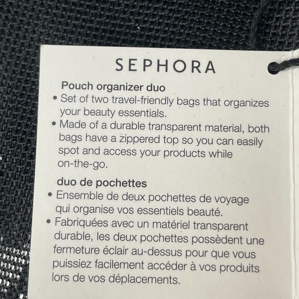 Sephora Collection Zipper Pouch Organizer Travel Duo Bag Duo New - Picture 8 of 11
